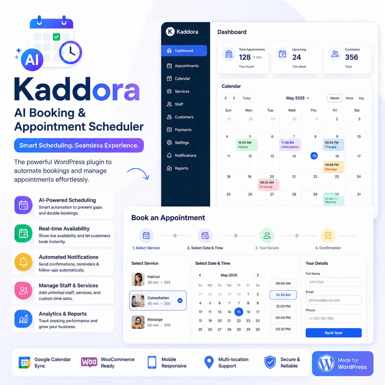Kaddora AI Booking & Appointment Scheduler Plugin