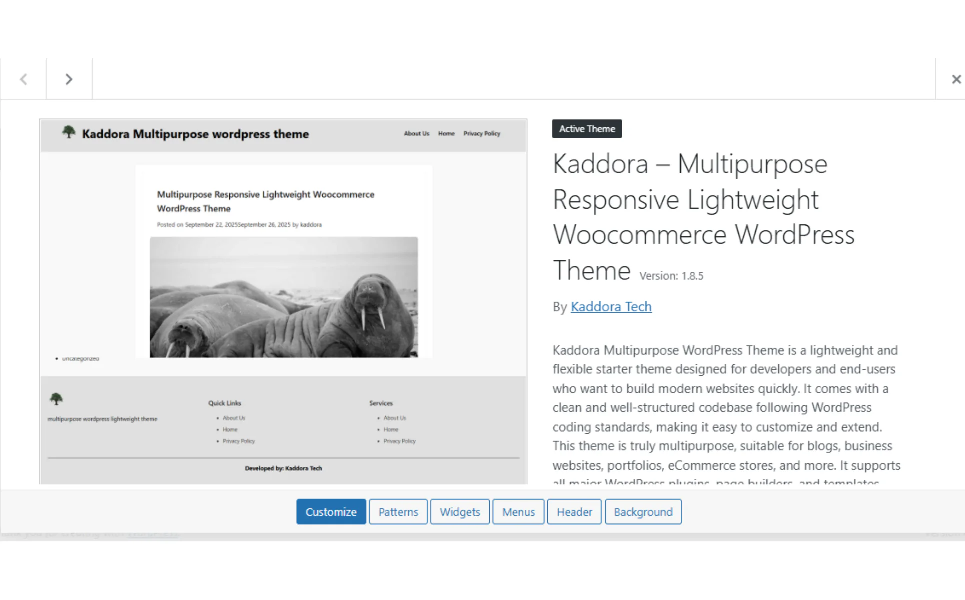 Kaddora – Multipurpose  WordPress Theme