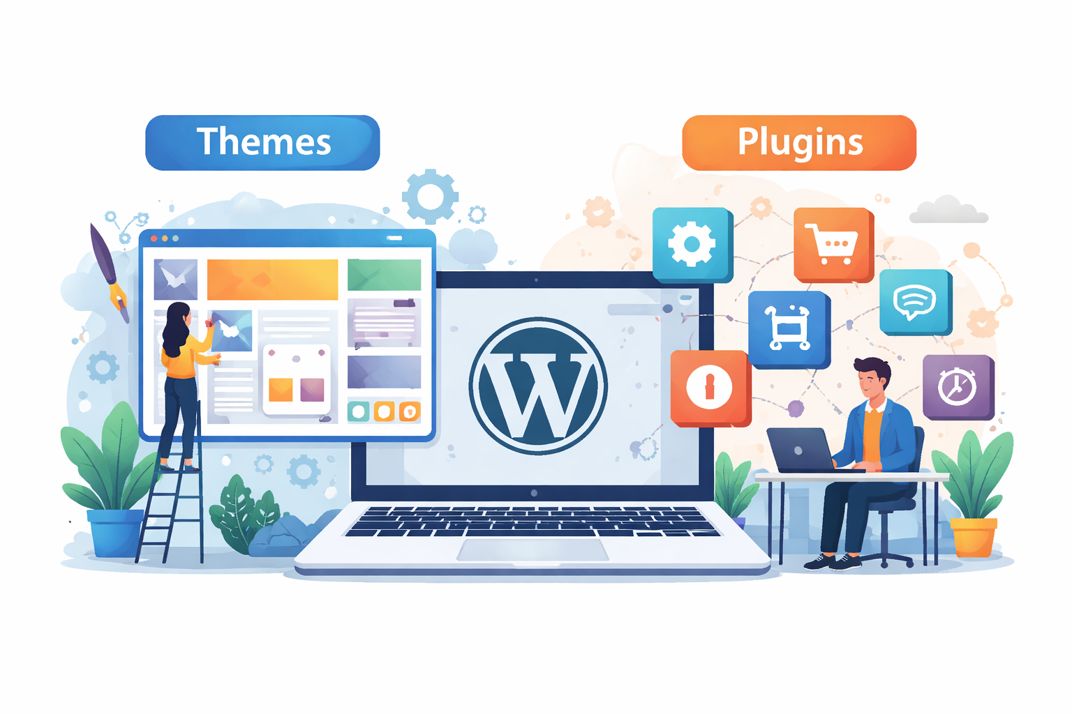 Themes vs Plugins in WordPress: What’s the Difference & Which One Do You Need? (2025 Guide)