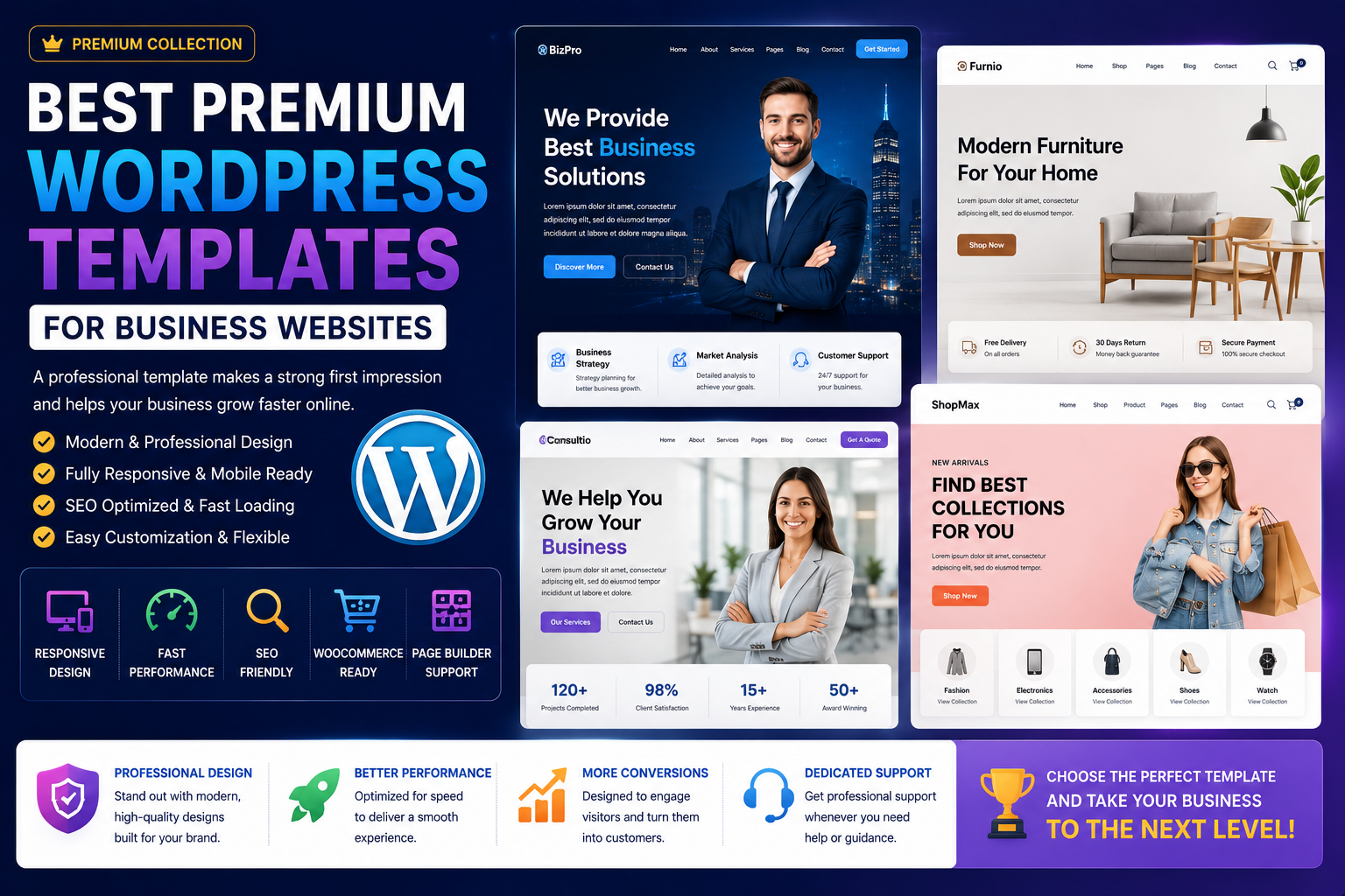 Best Premium WordPress Templates for Business Websites