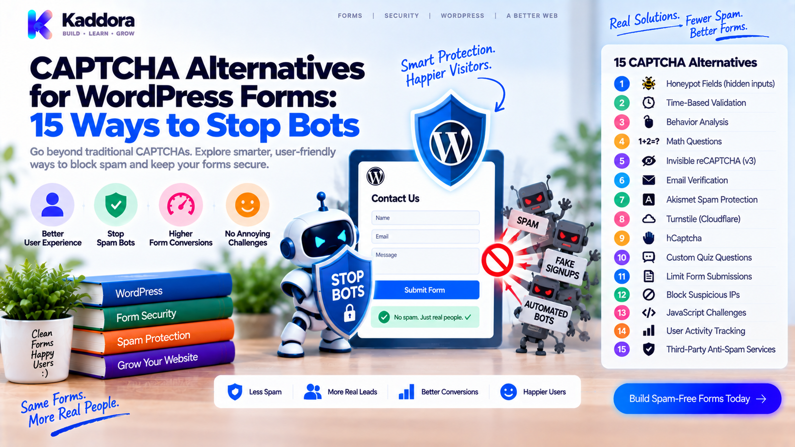 CAPTCHA Alternatives for WordPress Forms: 15 Ways to Stop Bots
