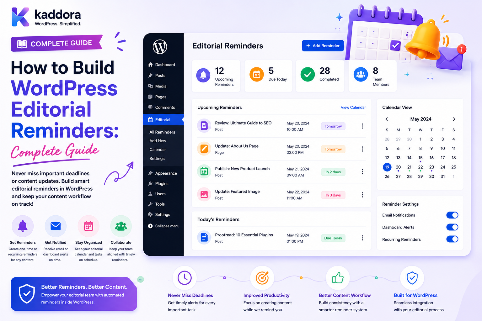 How to Build WordPress Editorial Reminders: Complete Guide